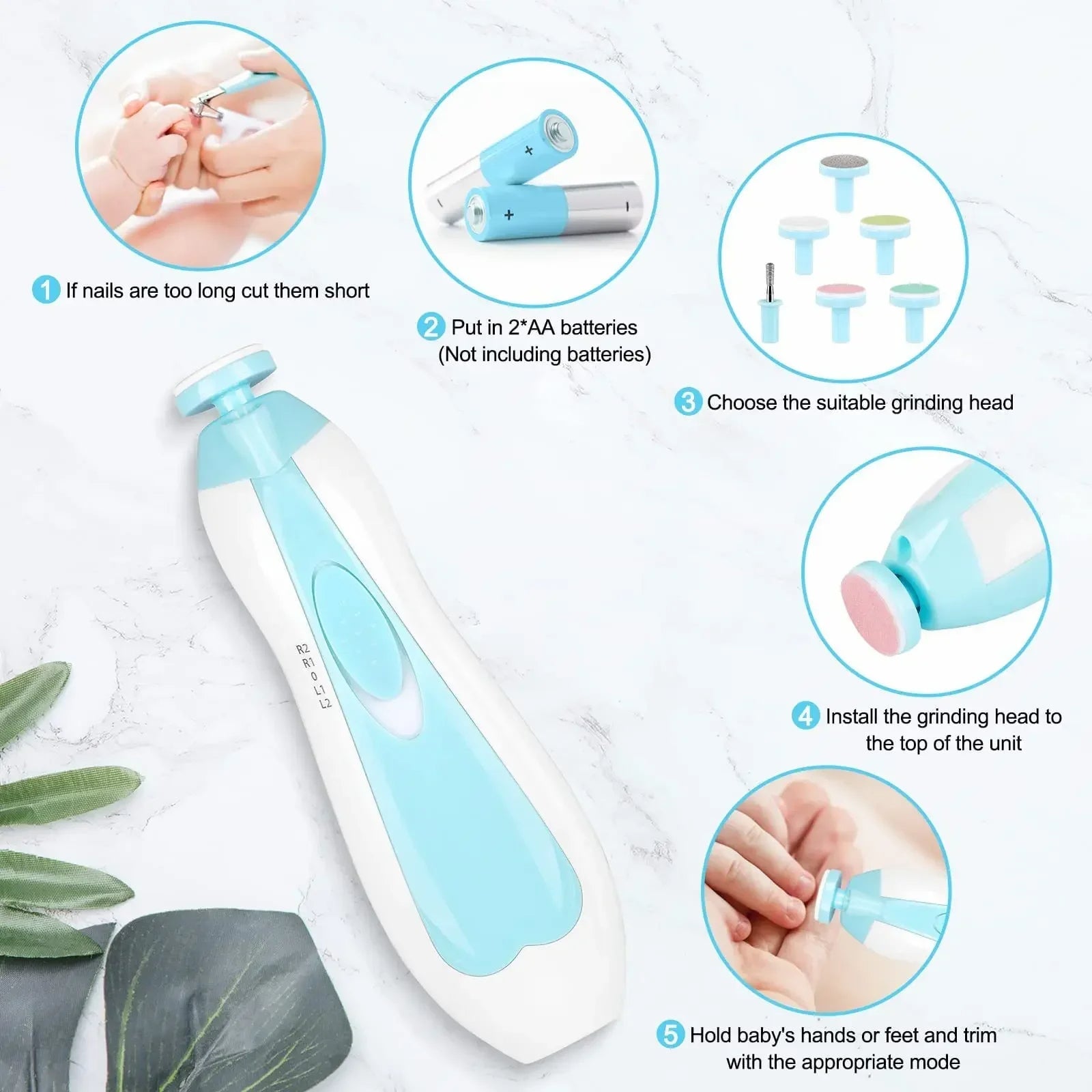 6 in 1 Baby Nail Trimmer Portable Electric Baby electronics Thenoor.Shop 