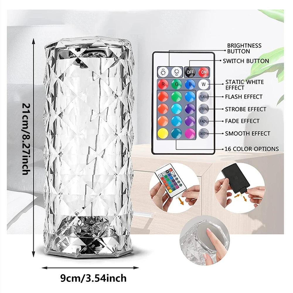 16-Color Crystal Diamond Lamp - TheNoor.Shop